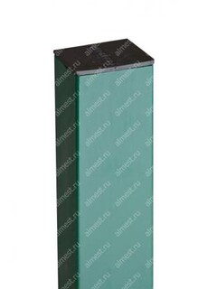 Столб 62х55х1,4х2000 RAL 6005 3 отверстия, артикул Столб 62х55х2000 RAL6005