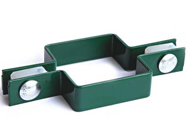 Крепление хомут 62х55 RAL 6005, артикул Крепление 3D забора Хомут 62x55