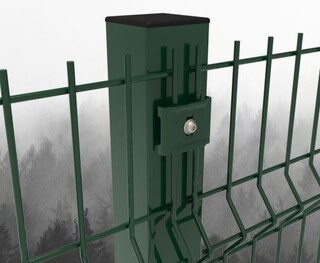 Крепление Скоба и болт М6х25 RAL 6005, артикул Крепление 3D забора Скоба M6x25