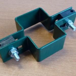 Крепление хомут 62х55 RAL 6005, артикул Крепление 3D забора Хомут 62x55