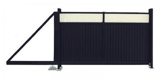 Ворота откатные Estet Plus 2,03х4,5 RAL 6005/1014, артикул Ворота откатные Grand Line Премиум Плюс 2х4,5