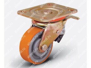 Колесо большегрузное поворотное с тормозом ED01 VBP F 100*35, артикул ED01 VBP F 100*35