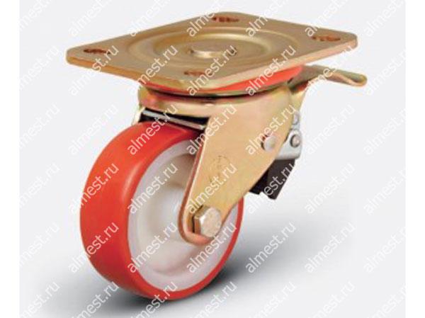 Колесо большегрузное поворотное с тормозом ED01 ZBP F 100*35