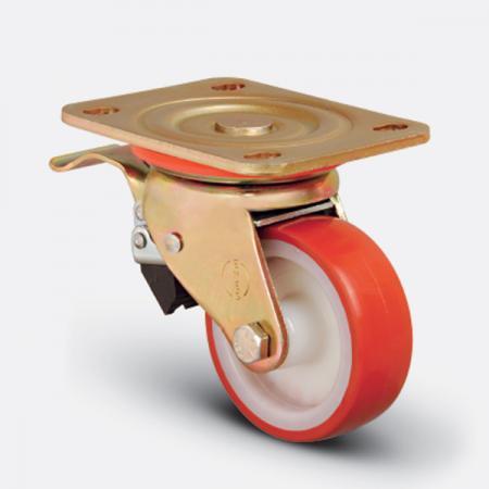 Колесо большегрузное поворотное с тормозом ED01 ZBP F 125*40, артикул ED01 ZBP F 125*40